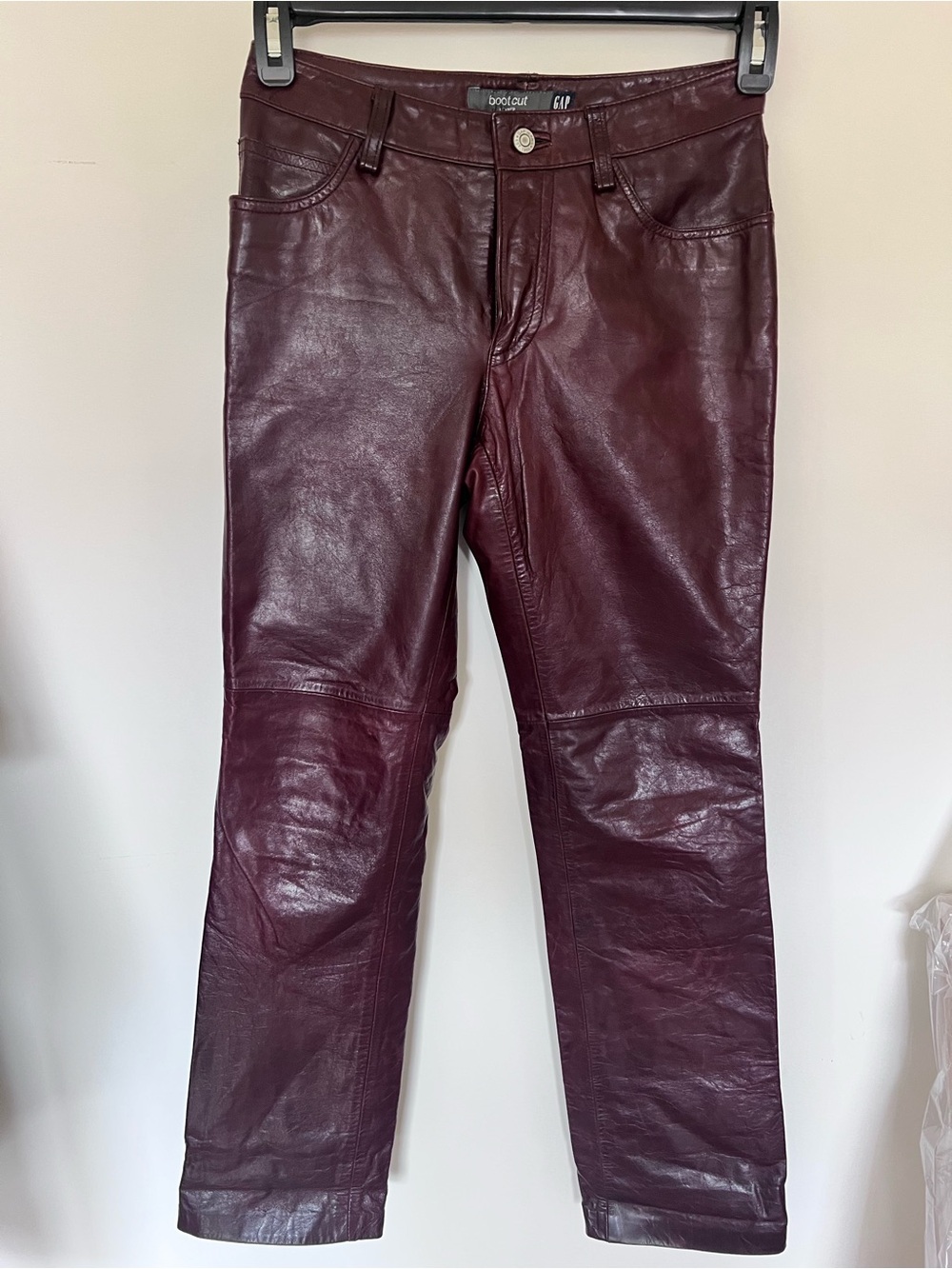 GAP Vintage Burgundy Leather Bootcut Pants Size 2